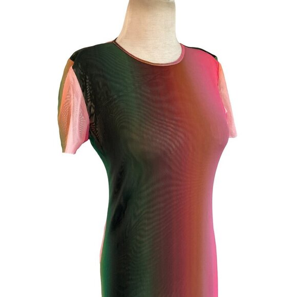 Misa Los Angeles Vanessa Dress in Cali Ombre Medium New as-is Womens Midi Long - Picture 5 of 14